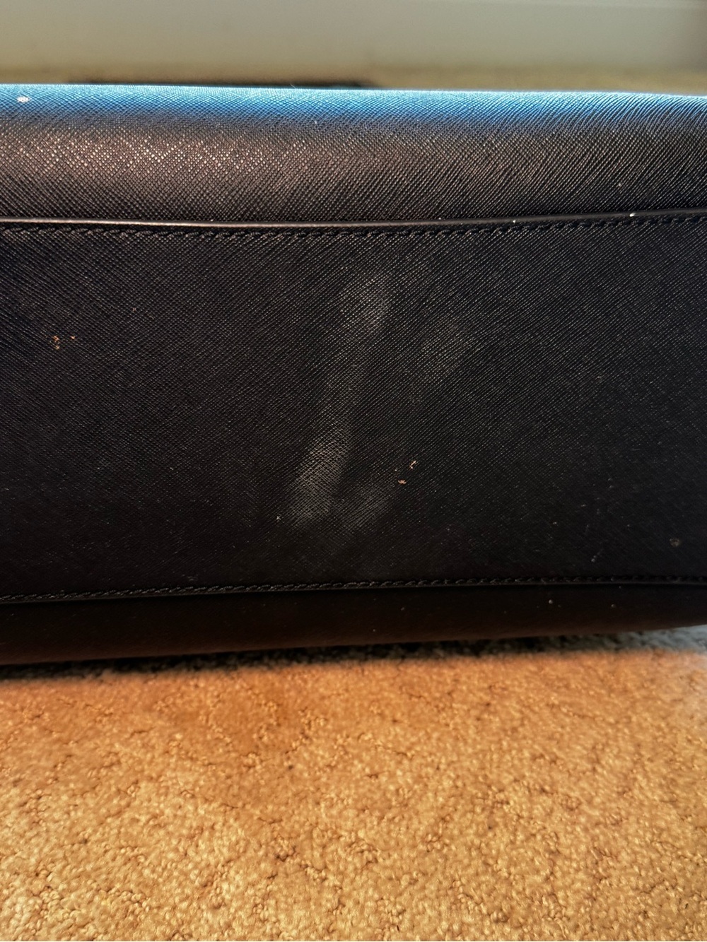 Tory Burch Black Leather Saffiano Tote with Gold Accents - Picture 9 of 12